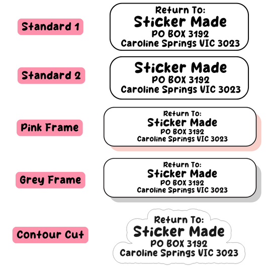 Address/ Return Address Custom Labels Options