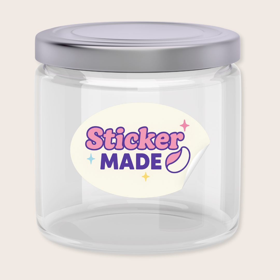 Oval Custom Labels Food Jar Bottle