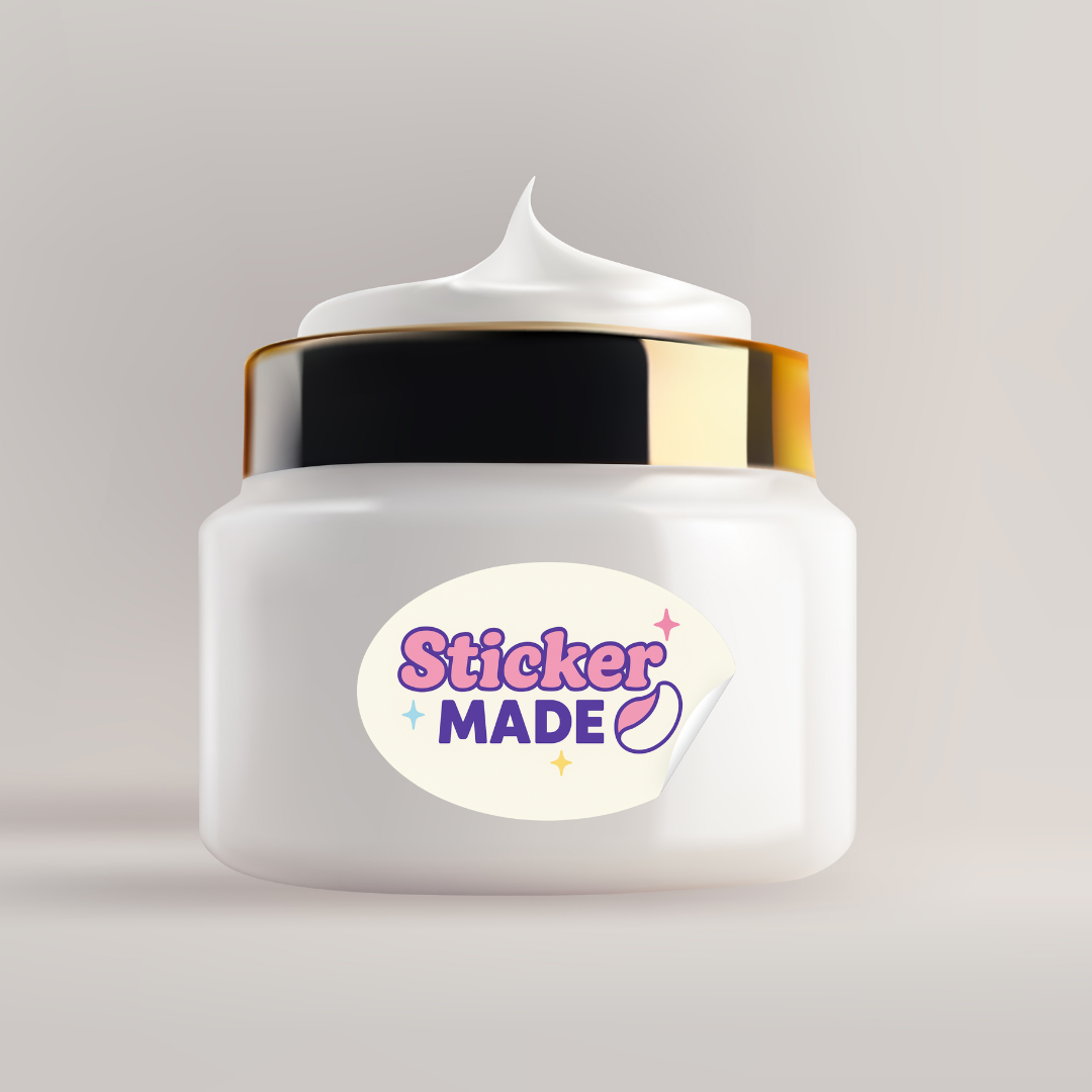 Oval Custom Labels Skincare Bottle Jar