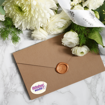 Oval Custom Labels Wedding Invitation