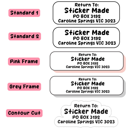 Address/ Return Address Custom Labels Options