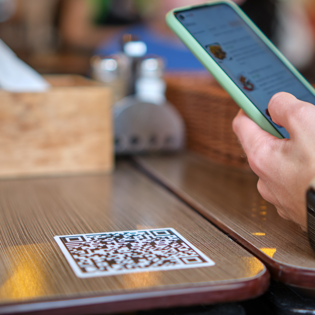 Square Custom Labels Cafe Restaurant QR Code Table